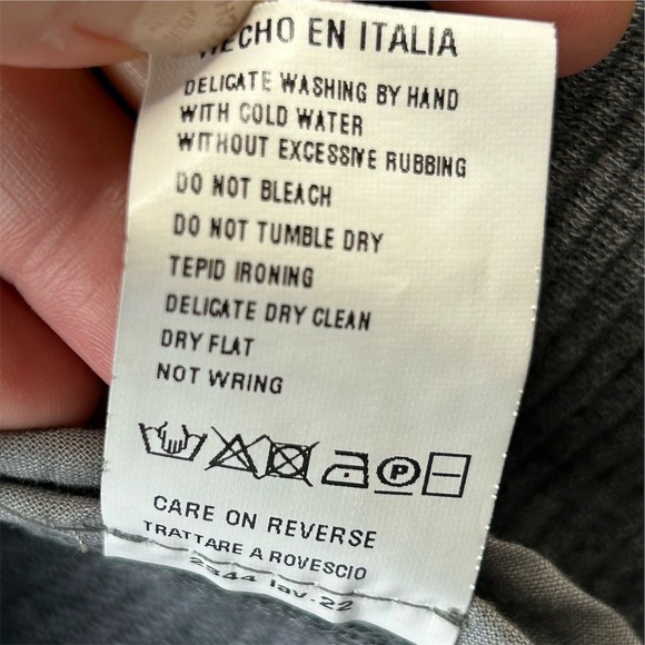 Biancalancia Women's Gray Geometric Wool Jacket Size Large Italian 46 Mid-Length - Picture 10 of 12